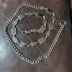 Silver chain belt